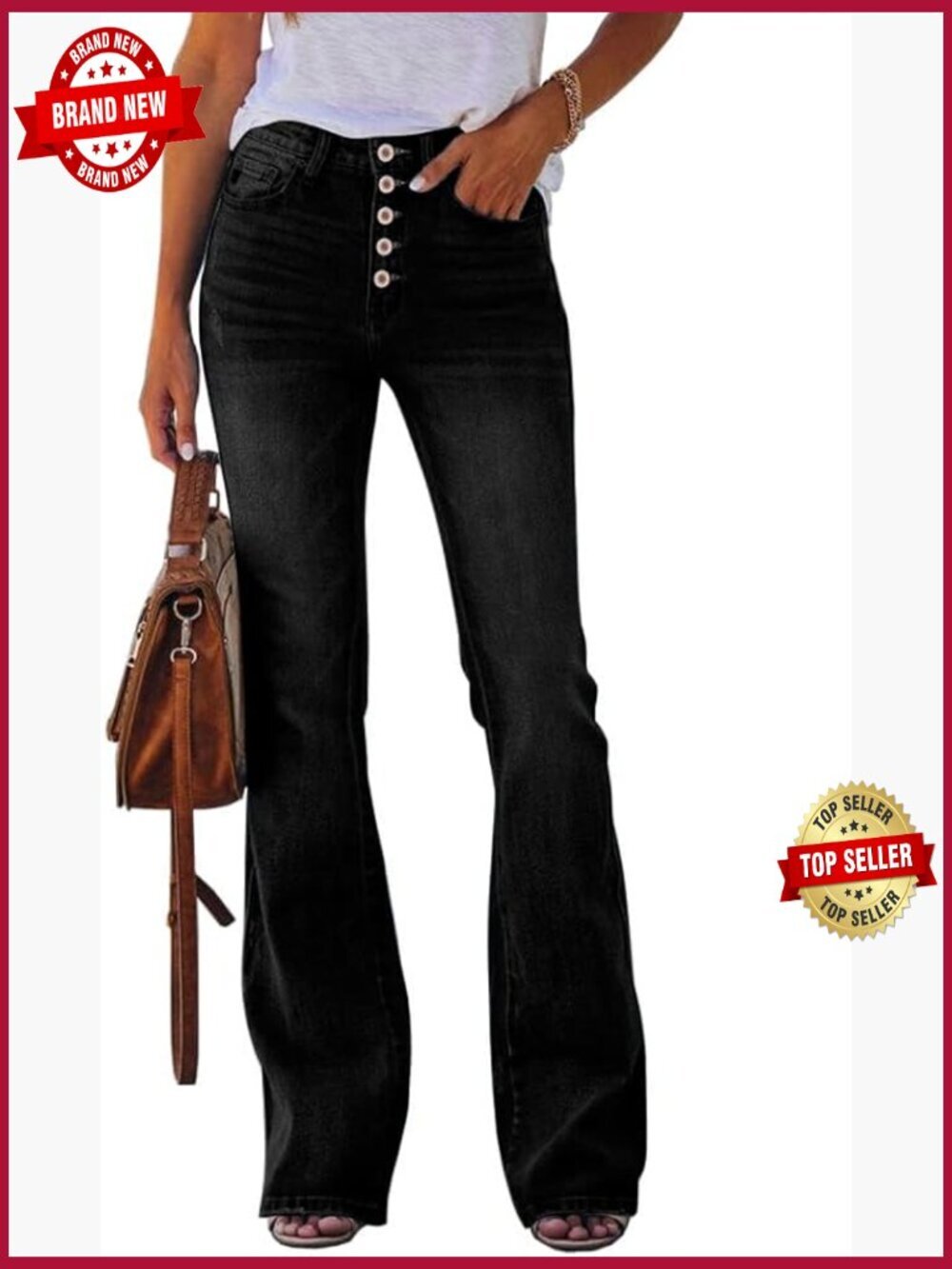 High Waisted Bootcut Jeans Flare Stretch Denim Pants